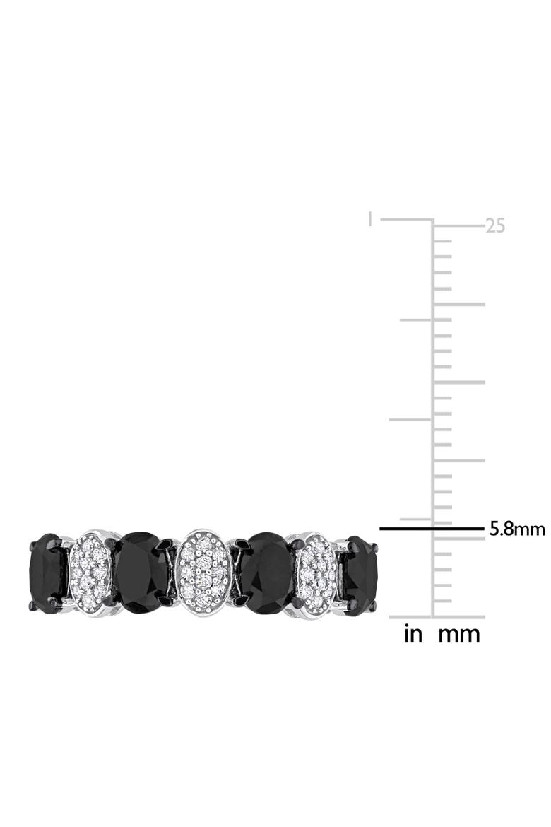 Black & White Diamond Oval Band Ring 10k, Alternate, color, Diamond