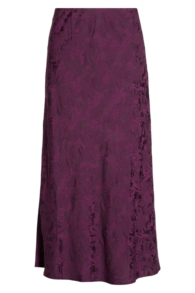Jacquard Pull-On Midi Skirt, Alternate, color, WINTER BLOOM
