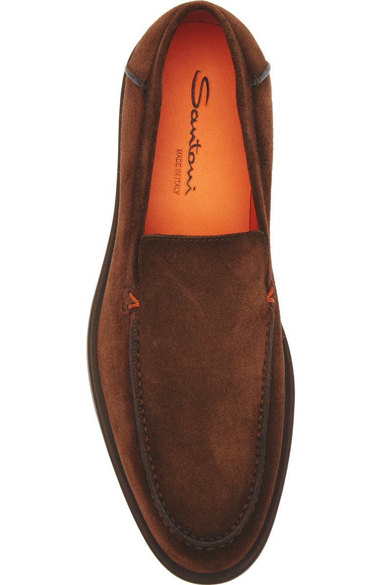 Santoni Drain Slip-On Loafer, Alternate, color, Brown