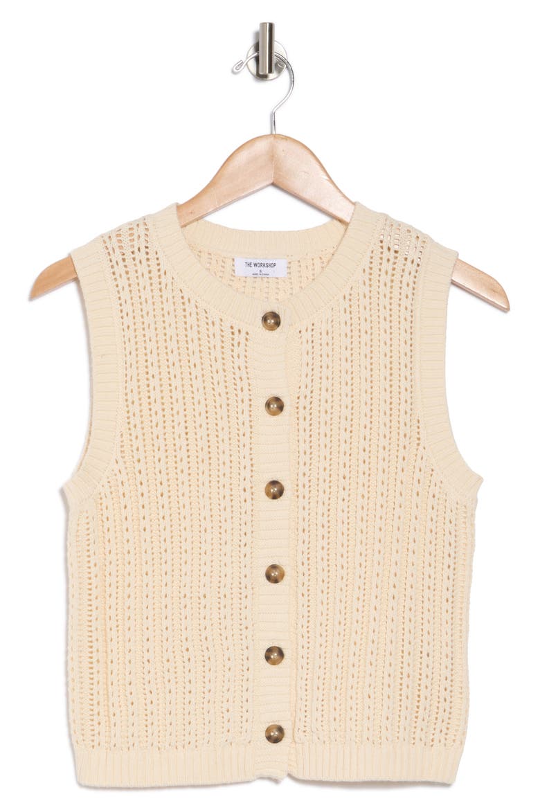 Cotton Sweater Vest, Alternate, color, OATMEAL