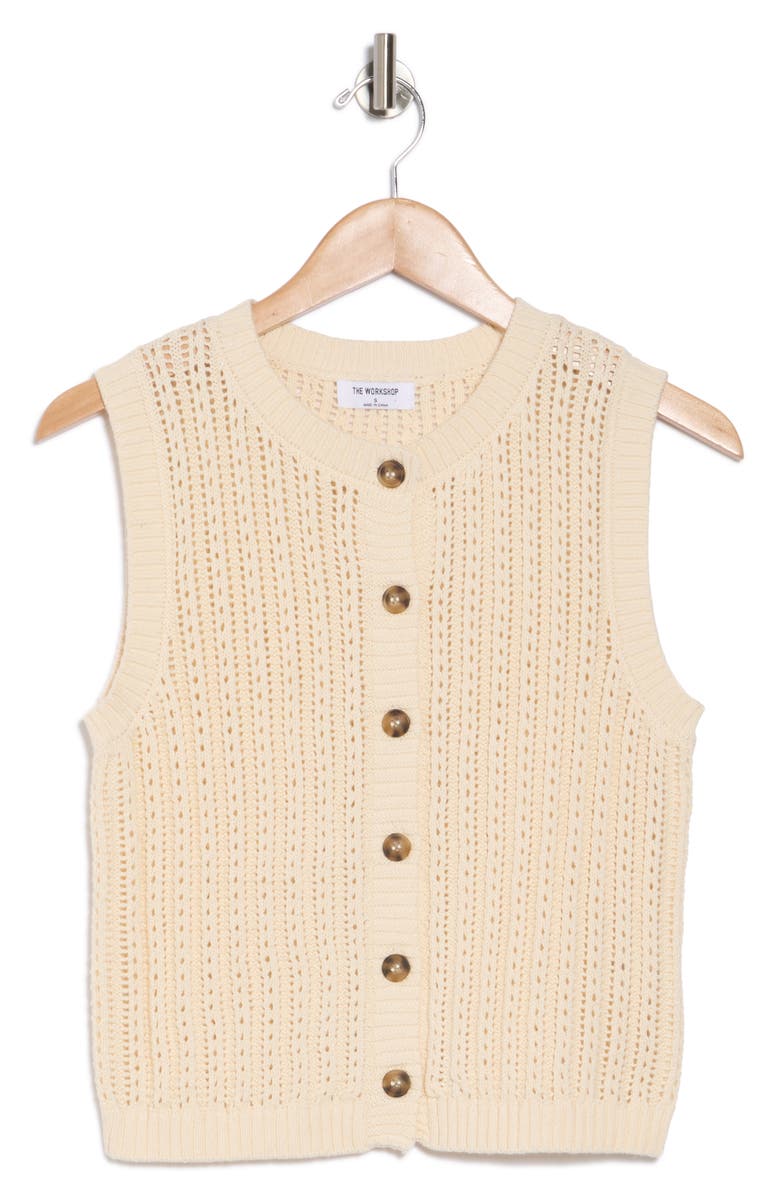 Blu Pepper Cotton Sweater Vest, Alternate, color, Oatmeal