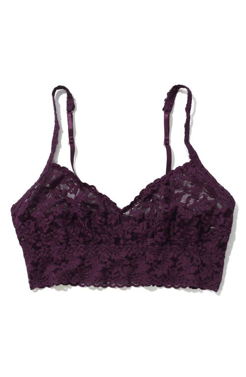 Hanky Panky V-neck Retro Lace Bralette In Purple