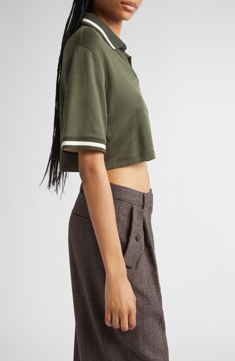 Golden Goose Journey Crop Jersey Polo, Alternate, color, Grape Leaf