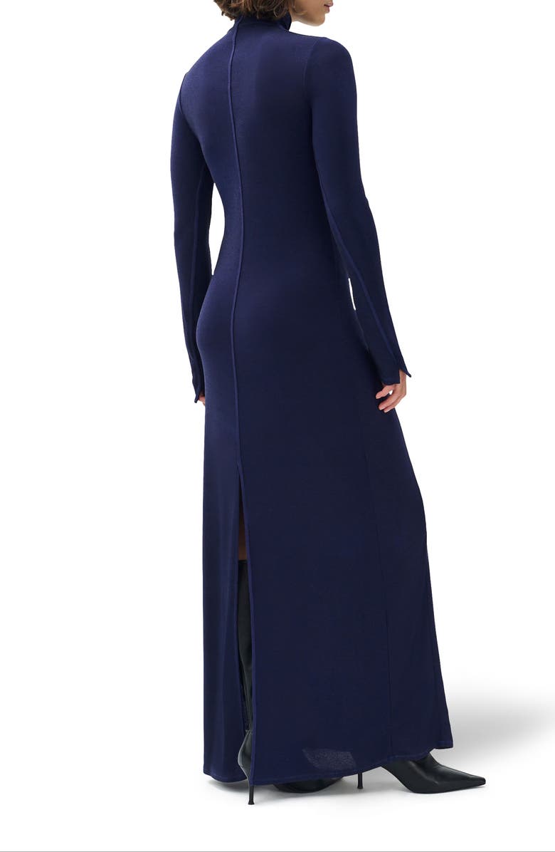 rag & bone Elsa Metallic Long Sleeve Knit Maxi Dress, Alternate, color, Dark Blue