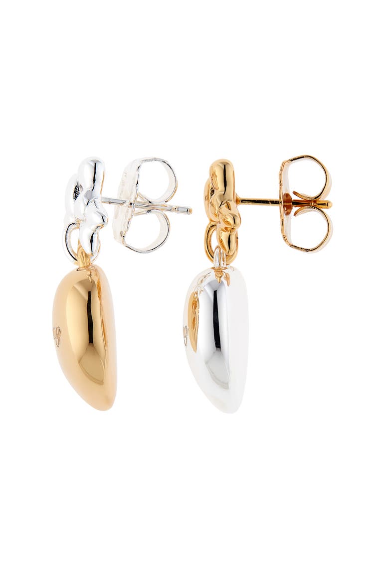 Ballerina Mismatched Drop Earrings, Alternate, color, GOLD/ SILVER
