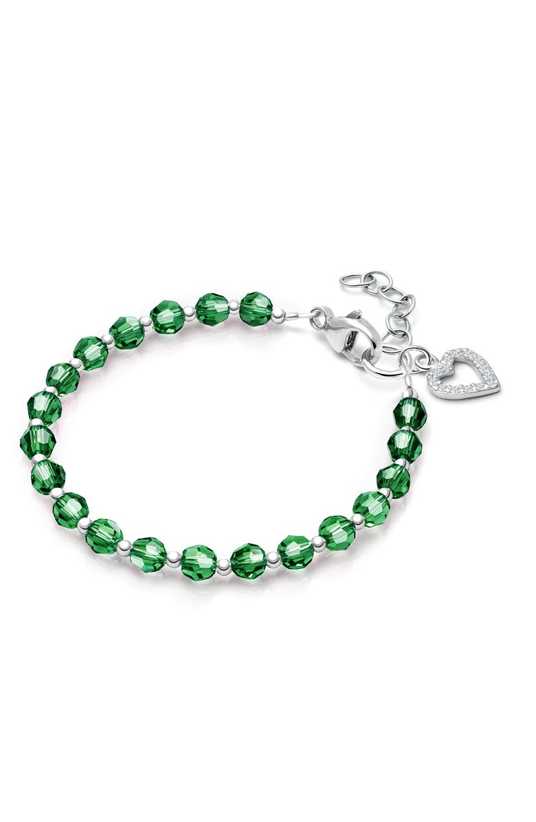 Tiny Blessings Sterling Silver Birthstone Crystal 6.25" Bracelet, Main, color, May