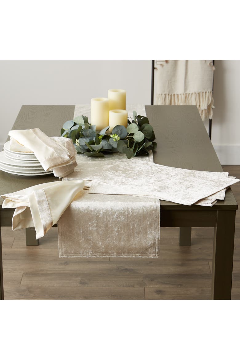 Cream Velvet Placemat Set/4, Alternate, color, Cream