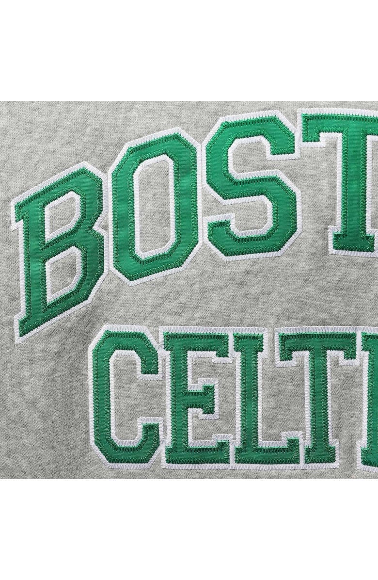 Mitchell & Ness Men's Mitchell & Ness Heathered Gray Boston Celtics Hardwood Classics Big & Tall Throwback Pullover Hoodie, Alternate, color, 