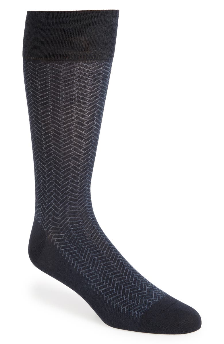 Cole Haan Geometric Dress Socks, Main, color, Navy Stripe