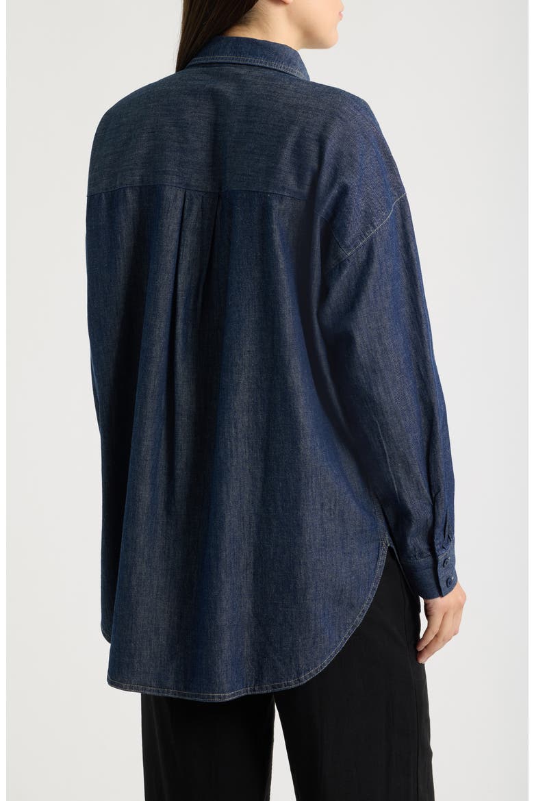 Collared Long Shirt, Alternate, color, DARK INDIGO