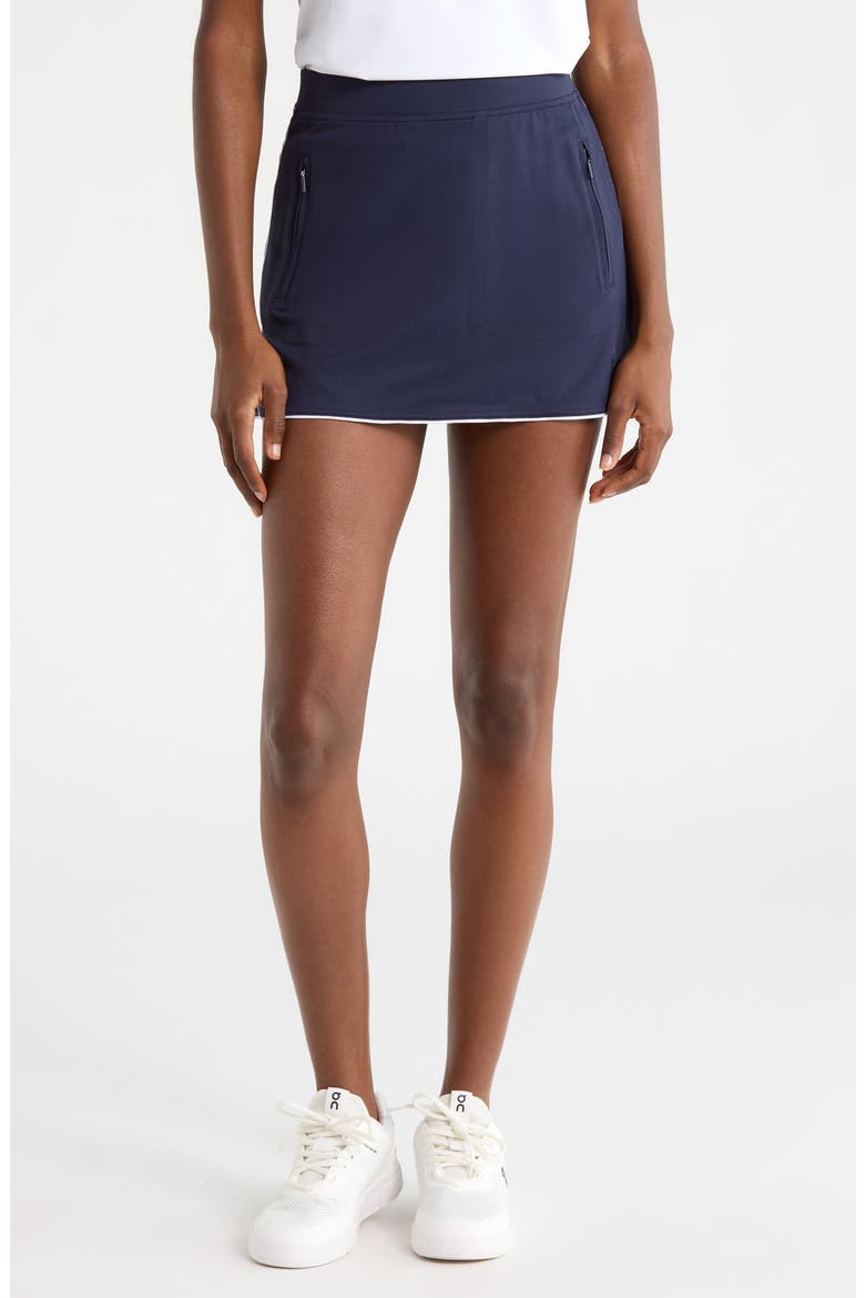 Mid Rise Tulip Hem Piqué Golf Skort, Main, color, TWILIGHT