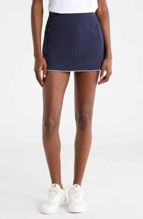 Mid Rise Tulip Hem Piqué Skort