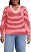 Lands' End Drifter Set in Sleeve Vneck Sweater