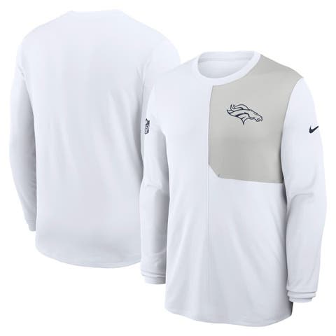 Men's Nike White Denver Broncos Sideline Coach UV Performance Long Sleeve T-Shirt