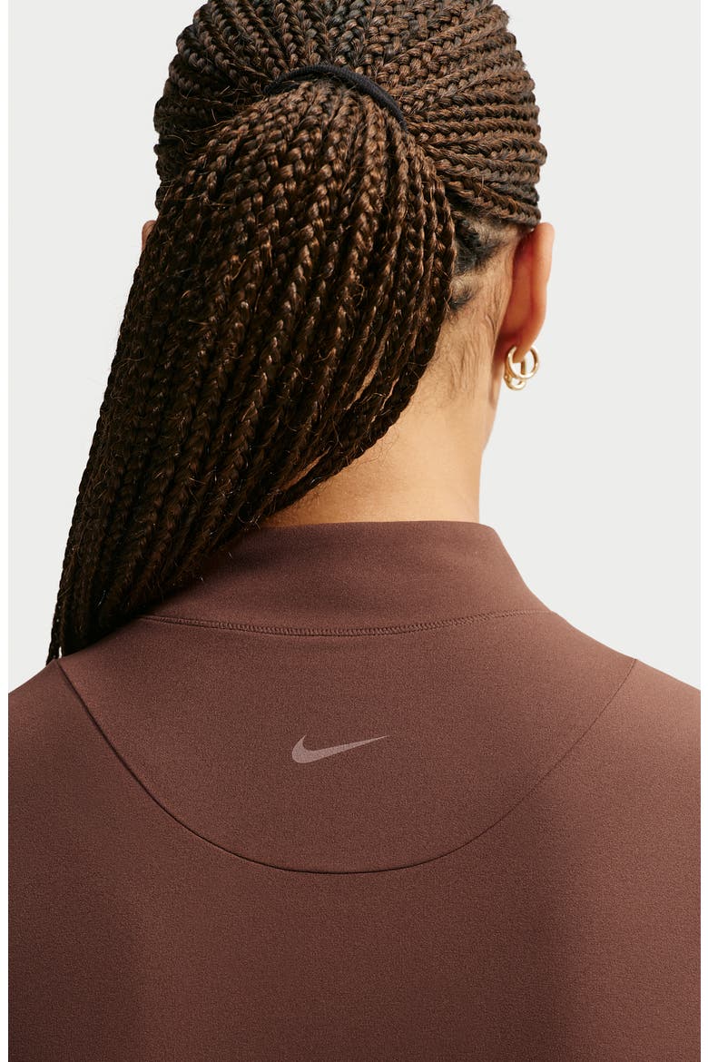 Zenvy Dri-FIT Front Zip Top, Alternate, color, CACAO WOW/ WHITE
