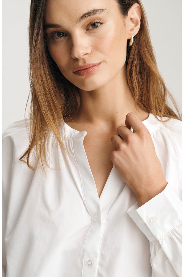 Pintuck Cotton Shirt, Alternate, color, WHITE