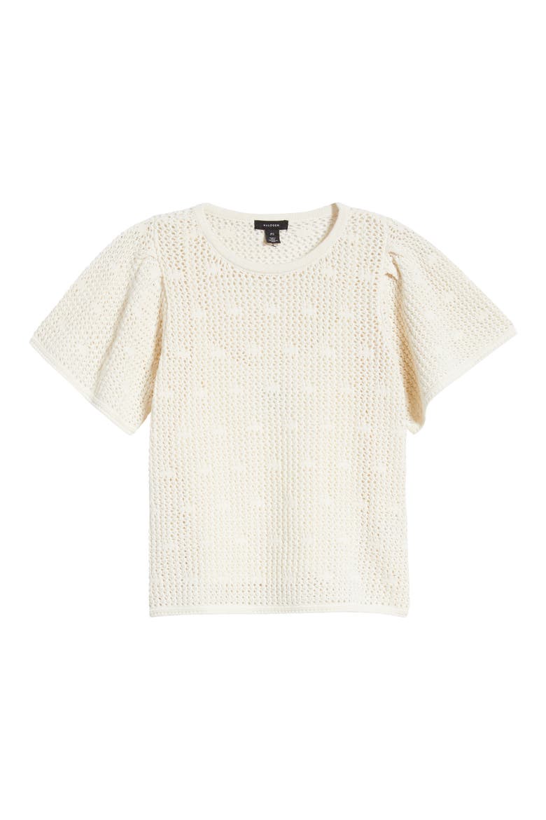 Short Sleeve Sweater, Alternate, color, EGGNOG