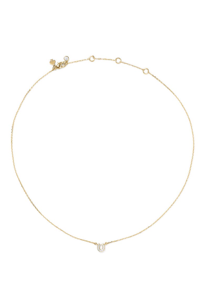 pavé horseshoe pendant necklace, Alternate, color, CLEAR/ GOLD
