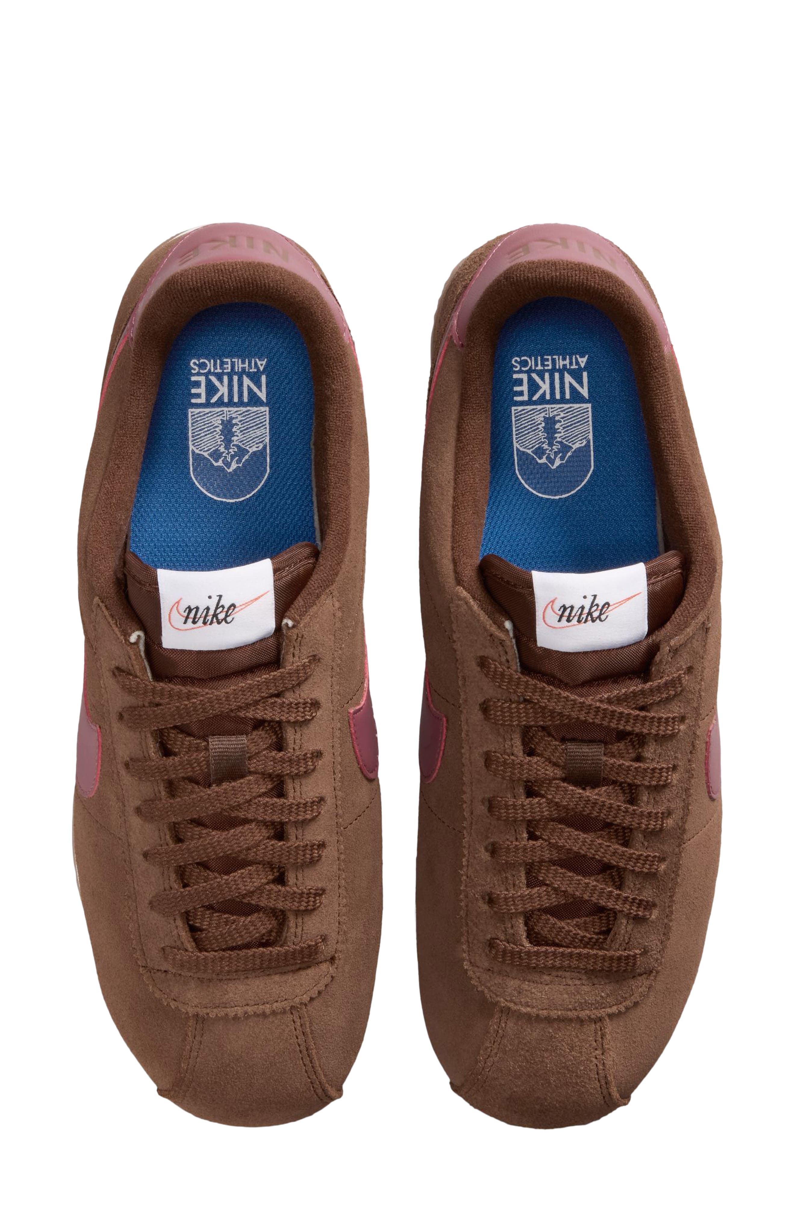Cortez Suede Sneaker, Alternate, color, CACAO WOW/ PINK-SAIL