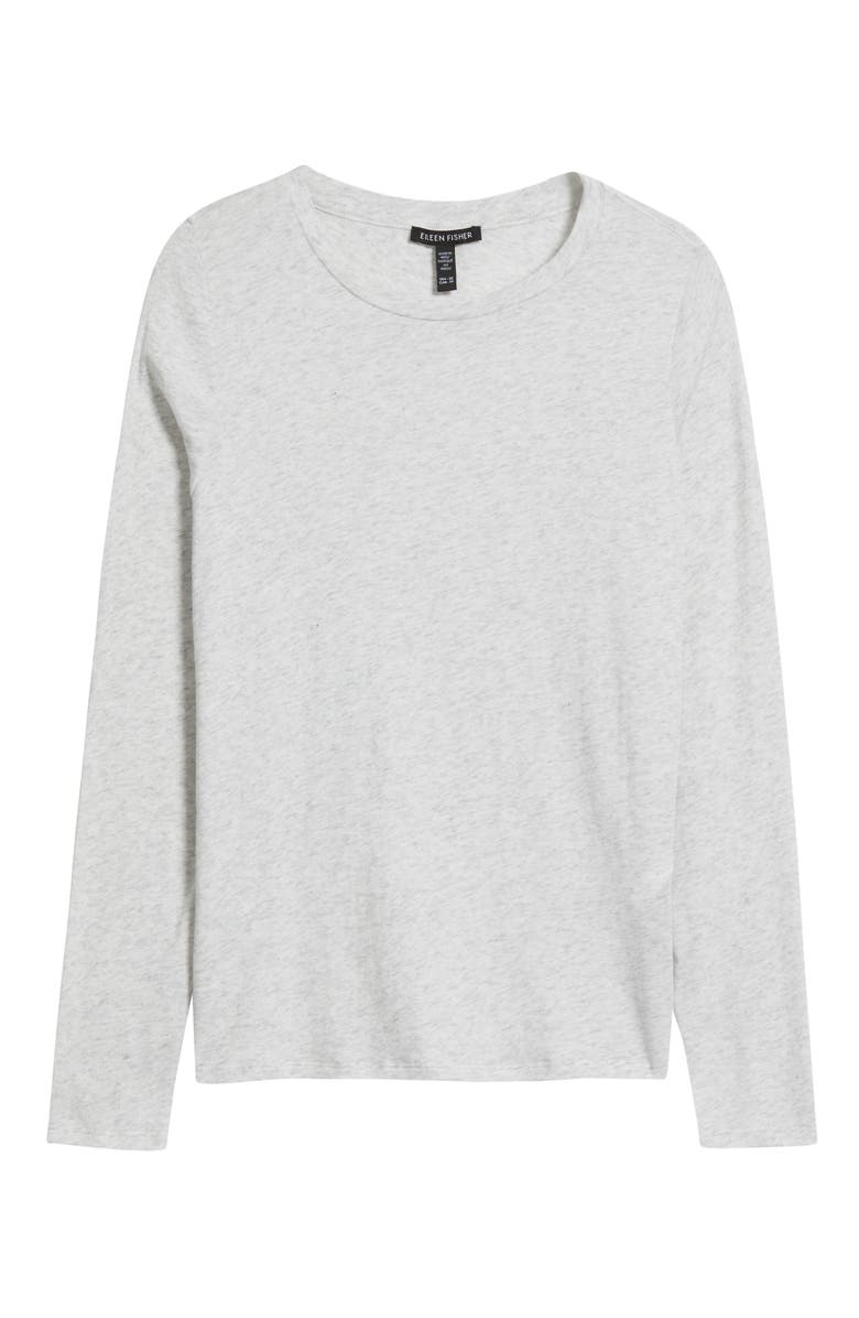 Eileen Fisher Crewneck Long Sleeve Top, Alternate, color, Nimbus