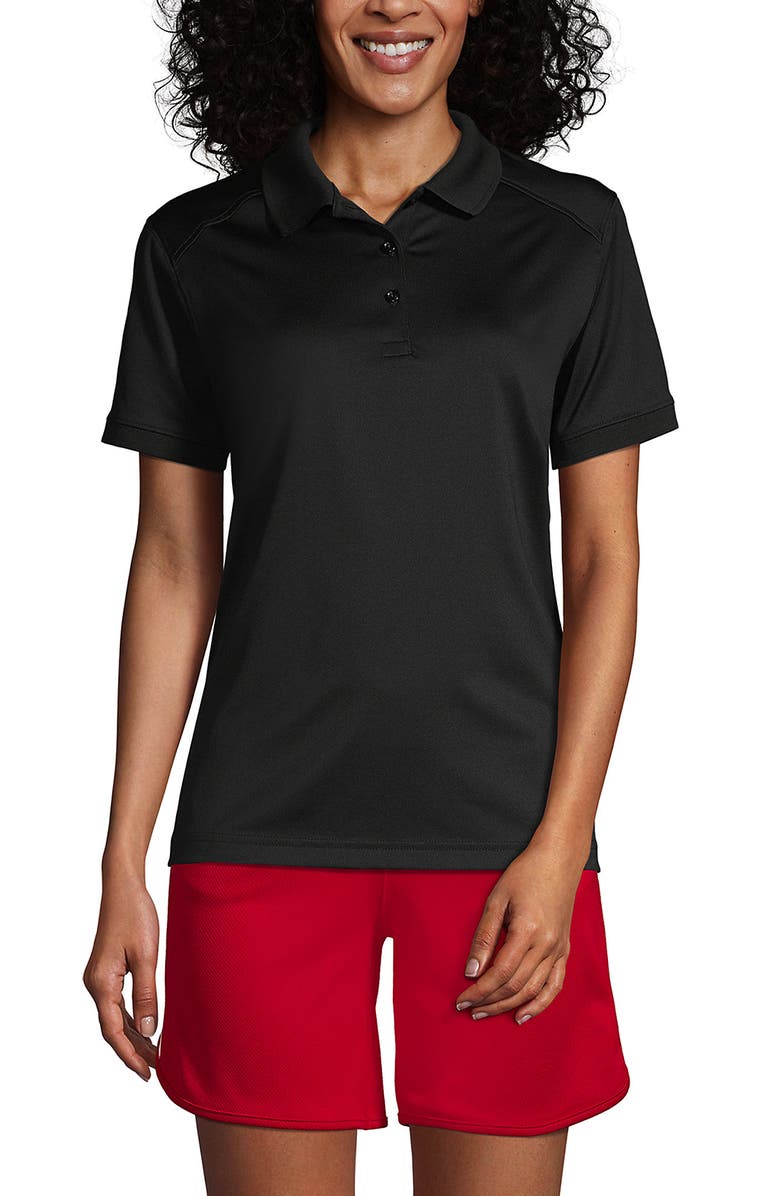 Lands' End School Uniform Young Short Sleeve Rapid Dry Polo Shirt, Main, color, Black