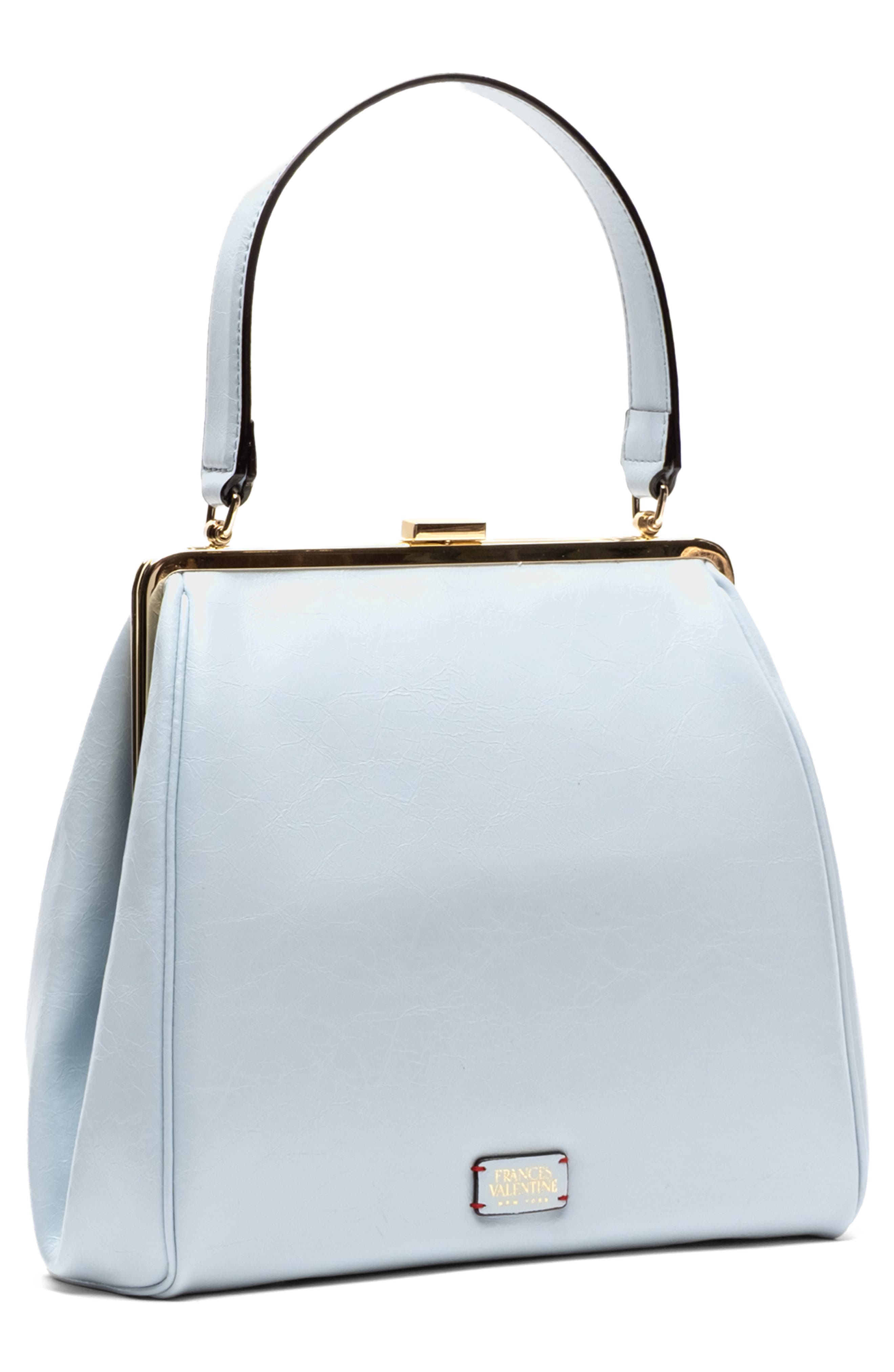 Katherine Crinkled Leather Frame Bag, Alternate, color, LIGHT BLUE