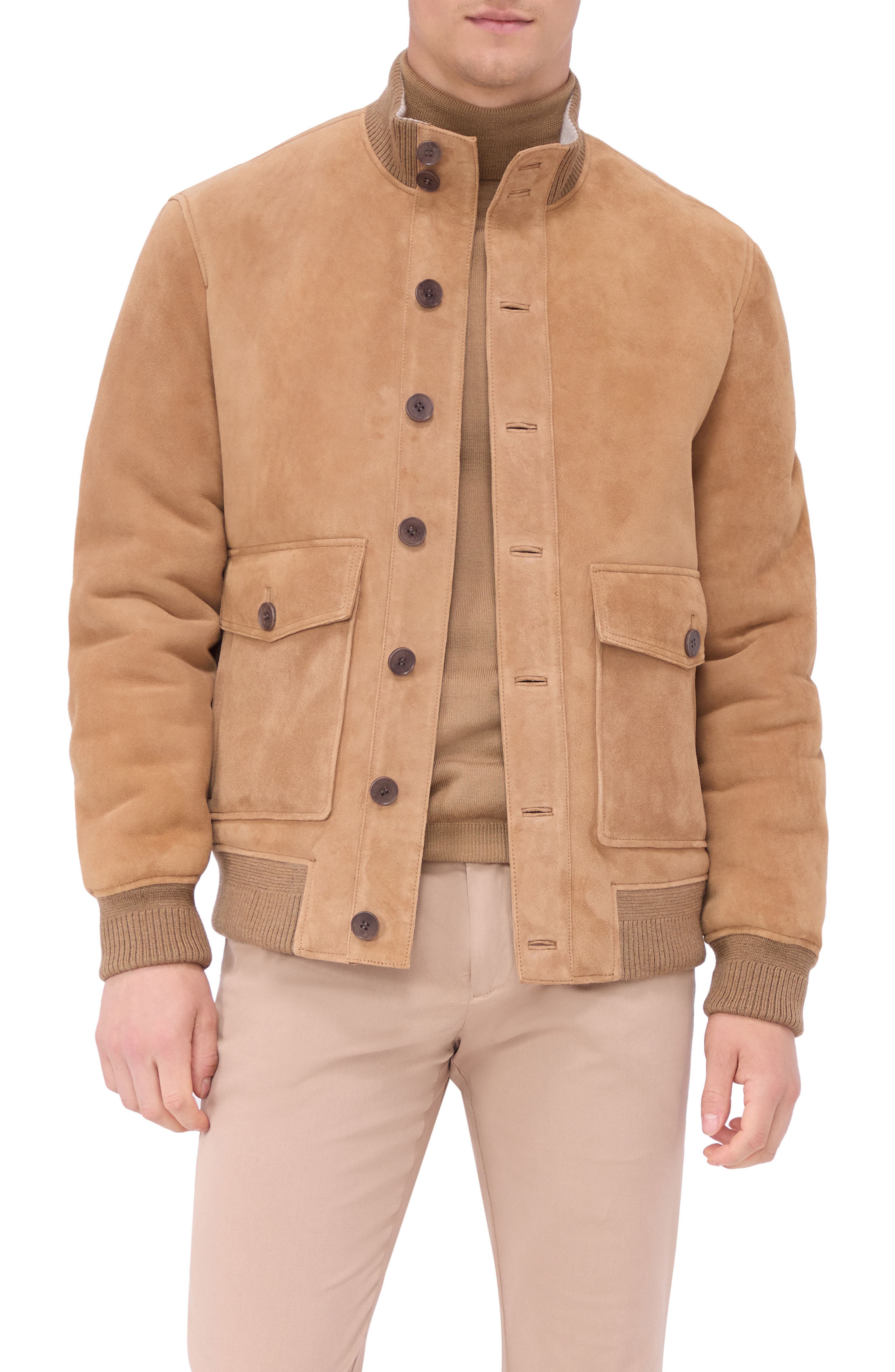 Genuine Shearling Lined Suede Jacket