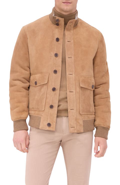 Genuine Shearling Lined Suede Jacket