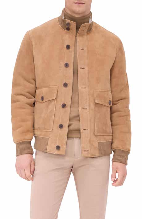 Genuine Shearling Lined Suede Jacket