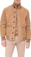 Bugatchi Genuine Shearling Lined Suede Jacket