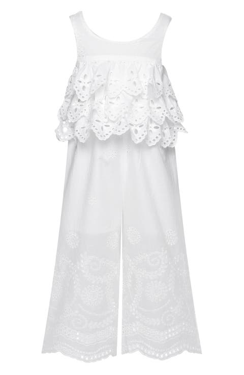 Kids' Eyelet Ruffle Jumpsuit (Big Kid)