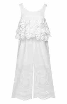 Hannah Banana Kids' Eyelet Ruffle Jumpsuit