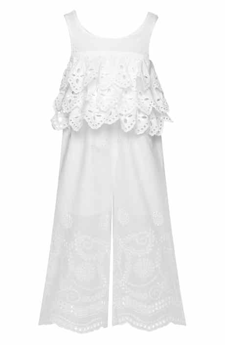 Hannah Banana Kids' Eyelet Ruffle Jumpsuit