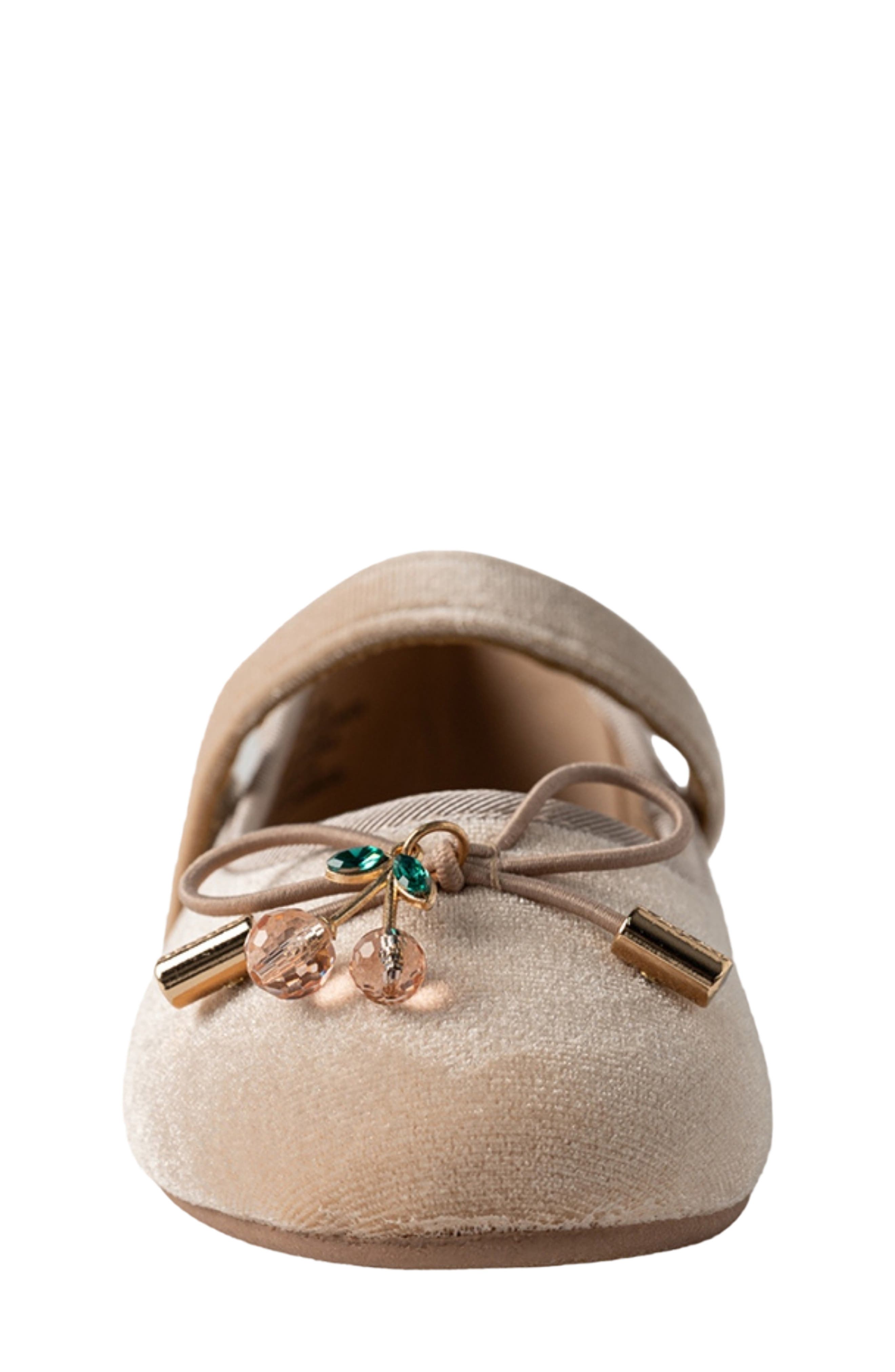 Kids' Velvet Mary Jane Flat, Alternate, color, TAUPE