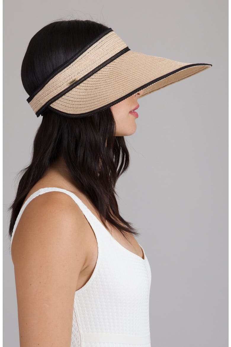 Trixie Packable Straw Visor, Alternate, color, CAMEL/ BLACK