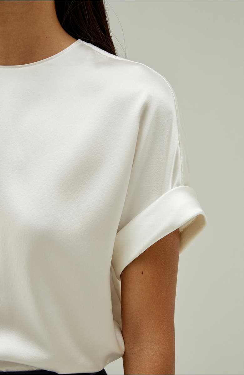 Lilysilk Contemporary Oversized Silk Top, Alternate, color, Natural White