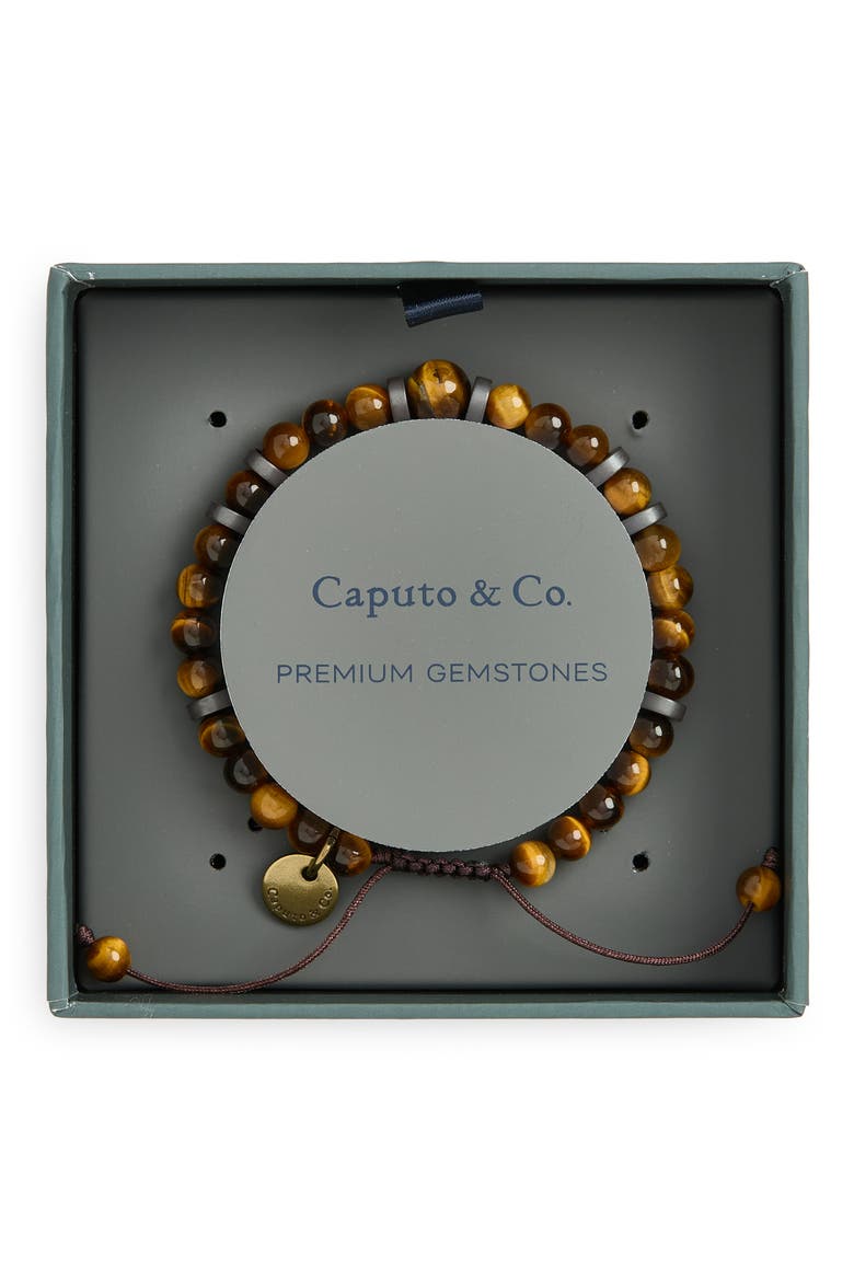 Origin Semiprecious Beaded Bracelet, Main, color, YELLOW TIGER EYE