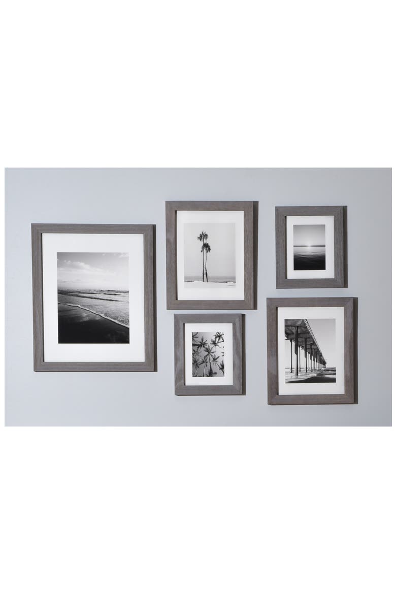 Ombré Beach 5-Piece Gallery Art Print Set, Alternate, color, WHITE