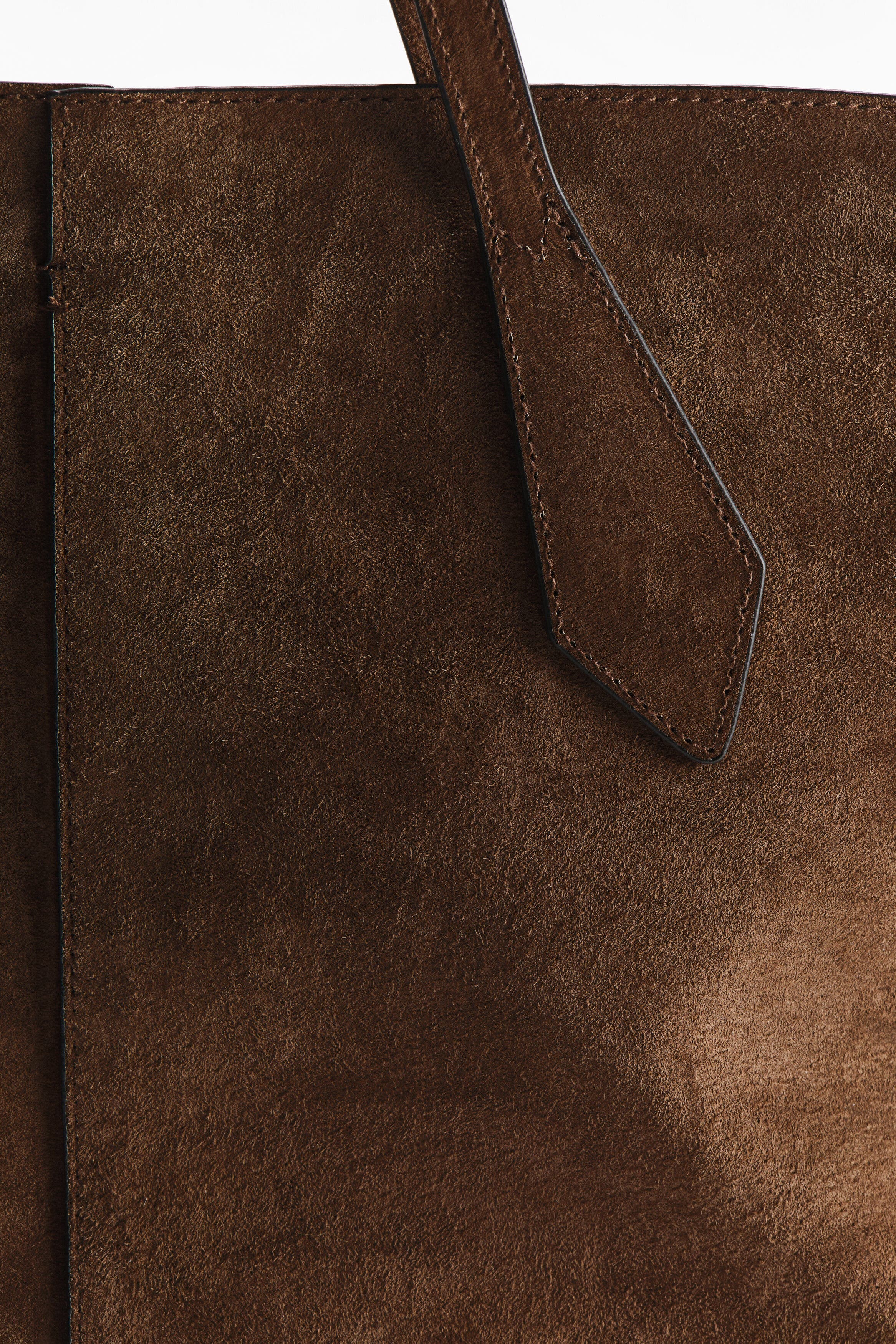 H&M Suede Shopper, Alternate, color, Brown