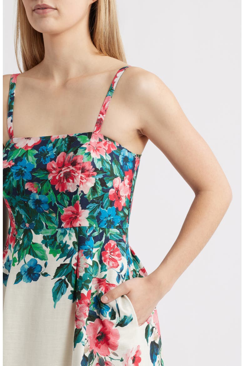 Placed Floral Dress, Alternate, color, CREAM MULTI