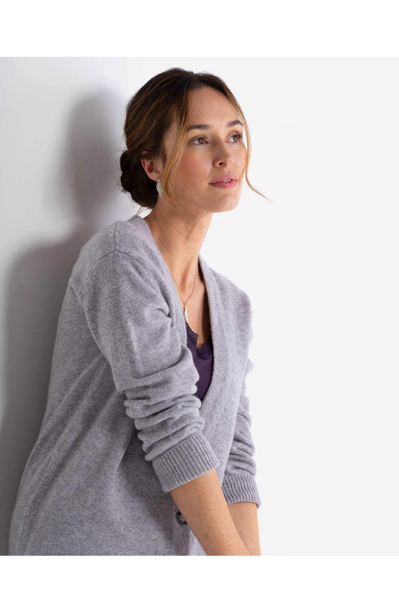 Kettlewell Boyfriend V-Neck Cardigan, Alternate, color, Silver Marl