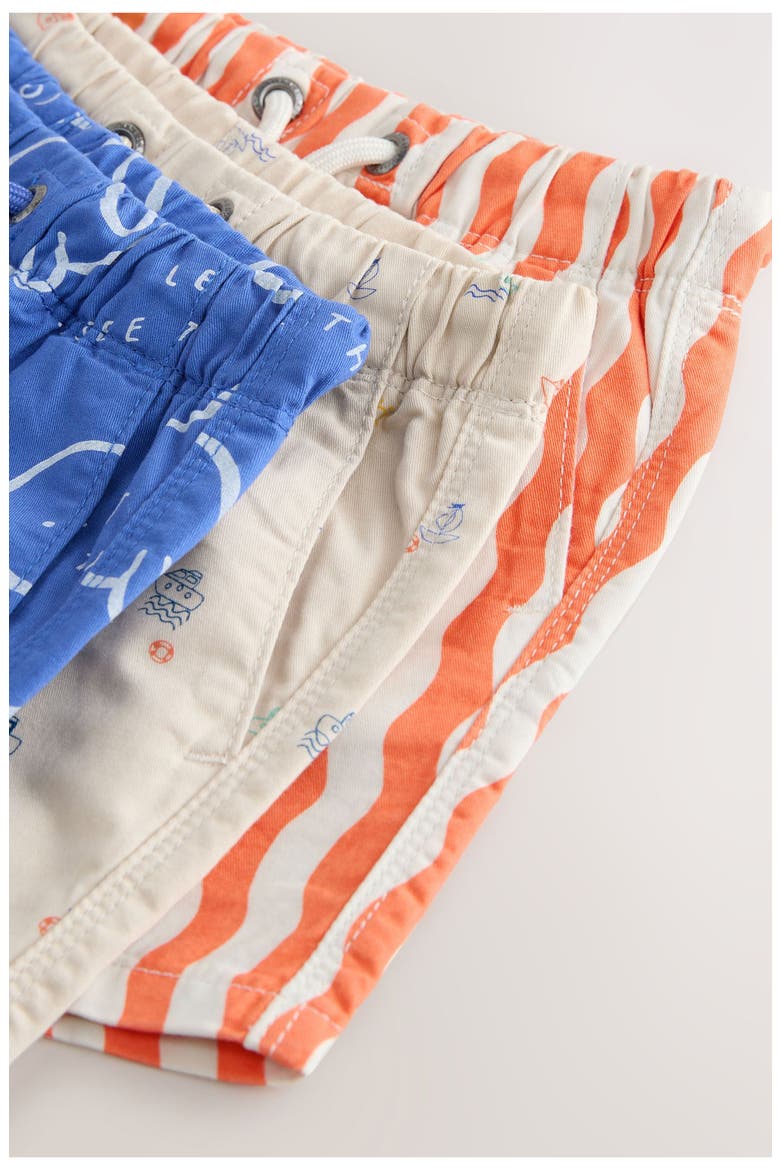 Kids' 3-Pack Drawstring Cotton Shorts, Alternate, color, BLUE