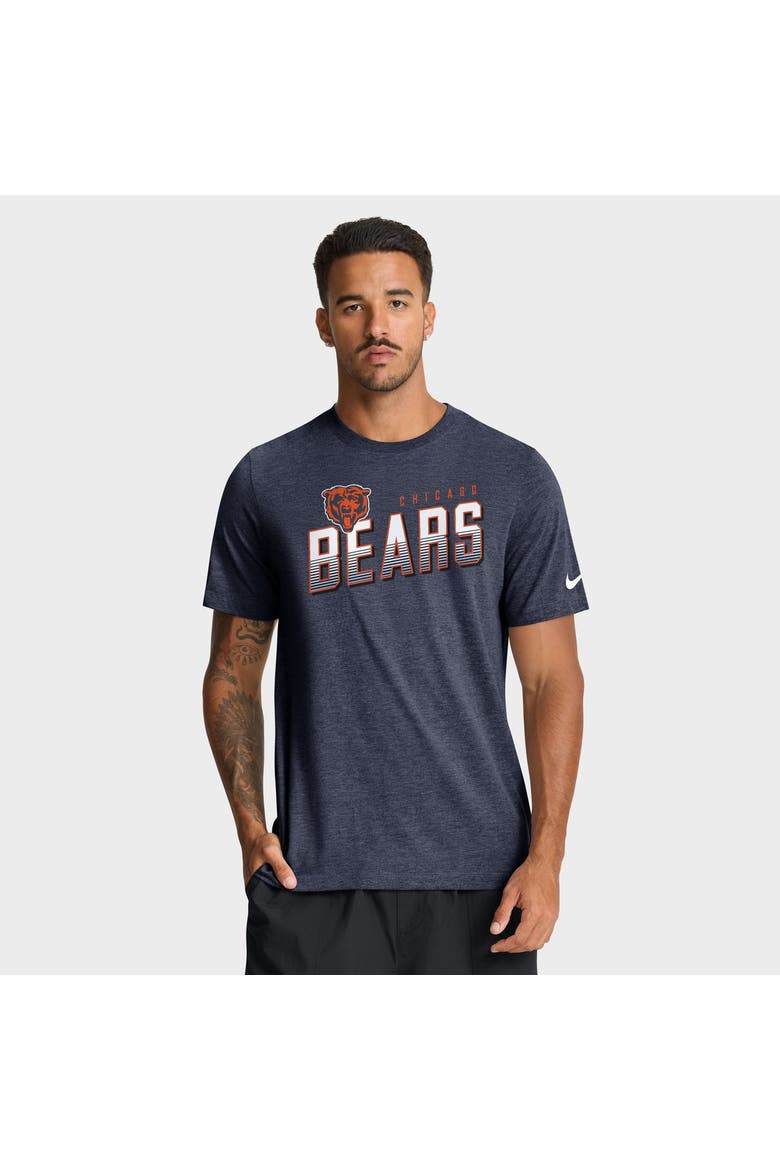 Men's Nike Heather Navy Chicago Bears Believe The Game Tri-Blend T-Shirt, Main, color, Heather Navy