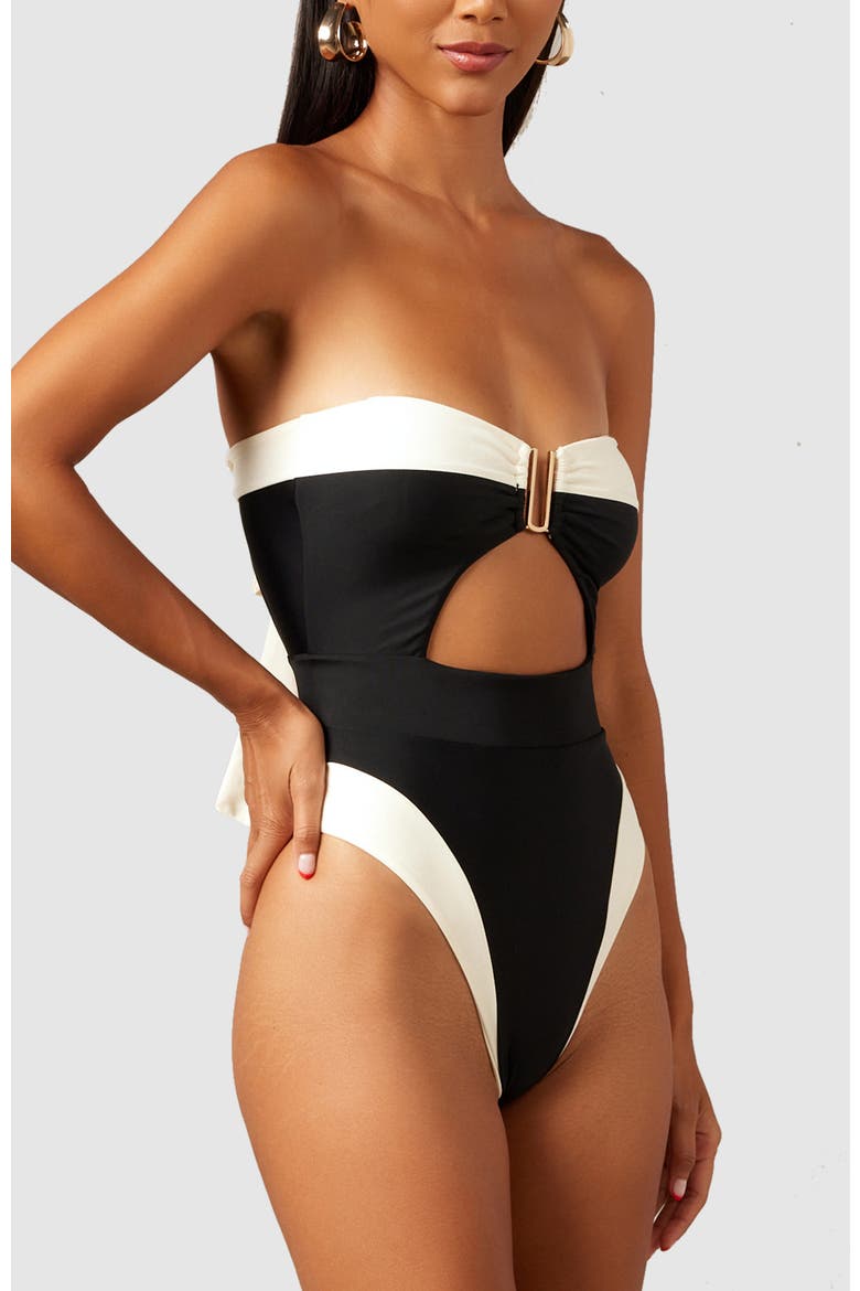 Cherish One-Piece Swimsuit, Alternate, color, Black