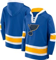 FANATICS Men's Fanatics  Blue St. Louis Blues Inside Line Fleece Pullover Hoodie