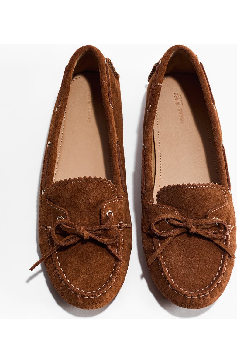 H&M Leather Deck Shoes, Main, color, Brown