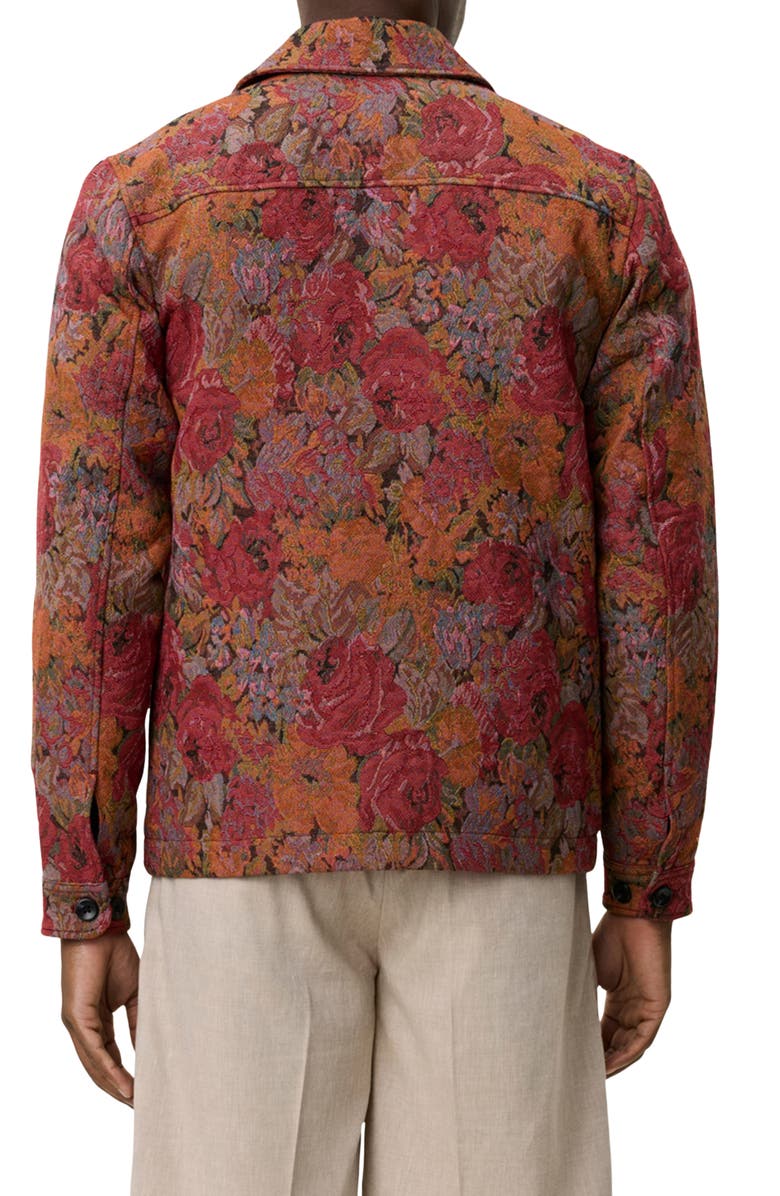 Les Deux Marseille Floral Jacquard Jacket, Alternate, color, Red Dahlia