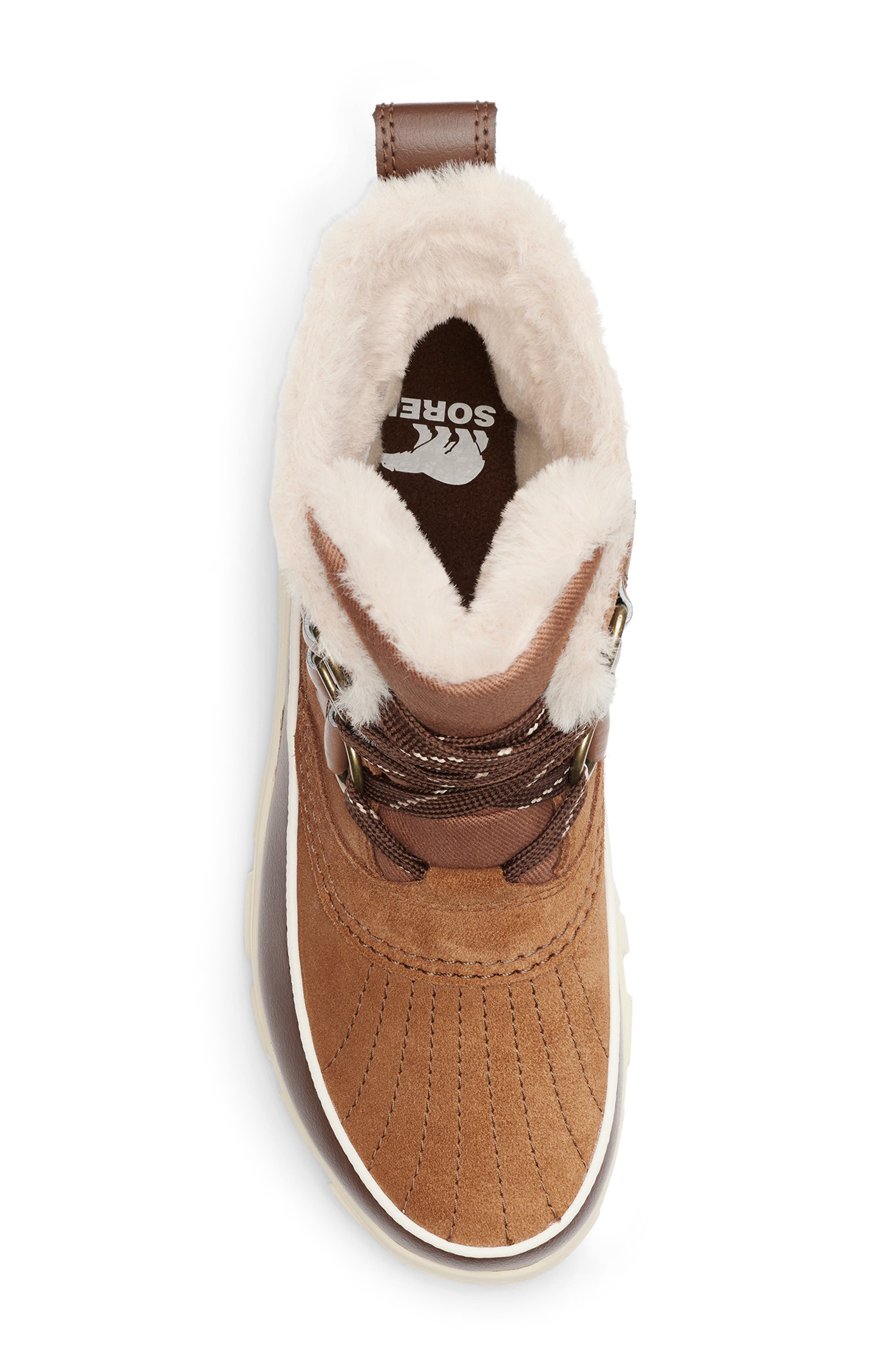 Tivoli V Faux Fur Lined Waterproof Boot, Alternate, color, VELVET TAN/ TOBACCO