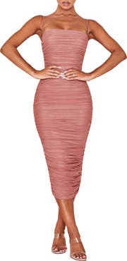 HOUSE OF CB Sirene Ruched Mesh Dress