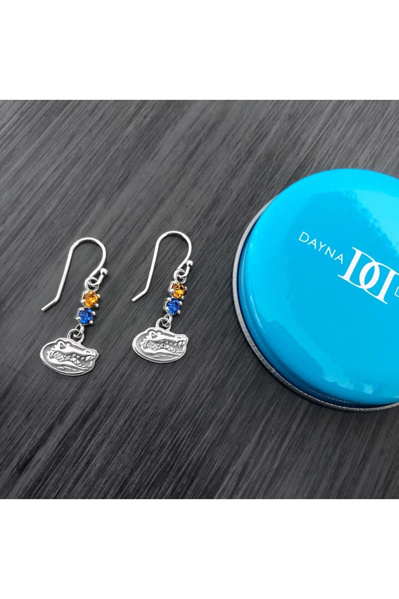 Women's Dayna Designs Florida Gators Dangle Crystal Earrings, Alternate, color, Silver